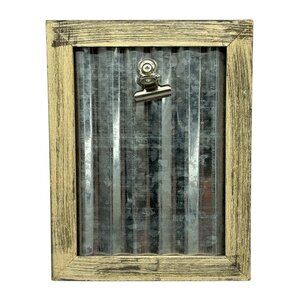 Rustic Wood & Metal Clip Frame For Photos Or Notes 6x4.5" country chic READ